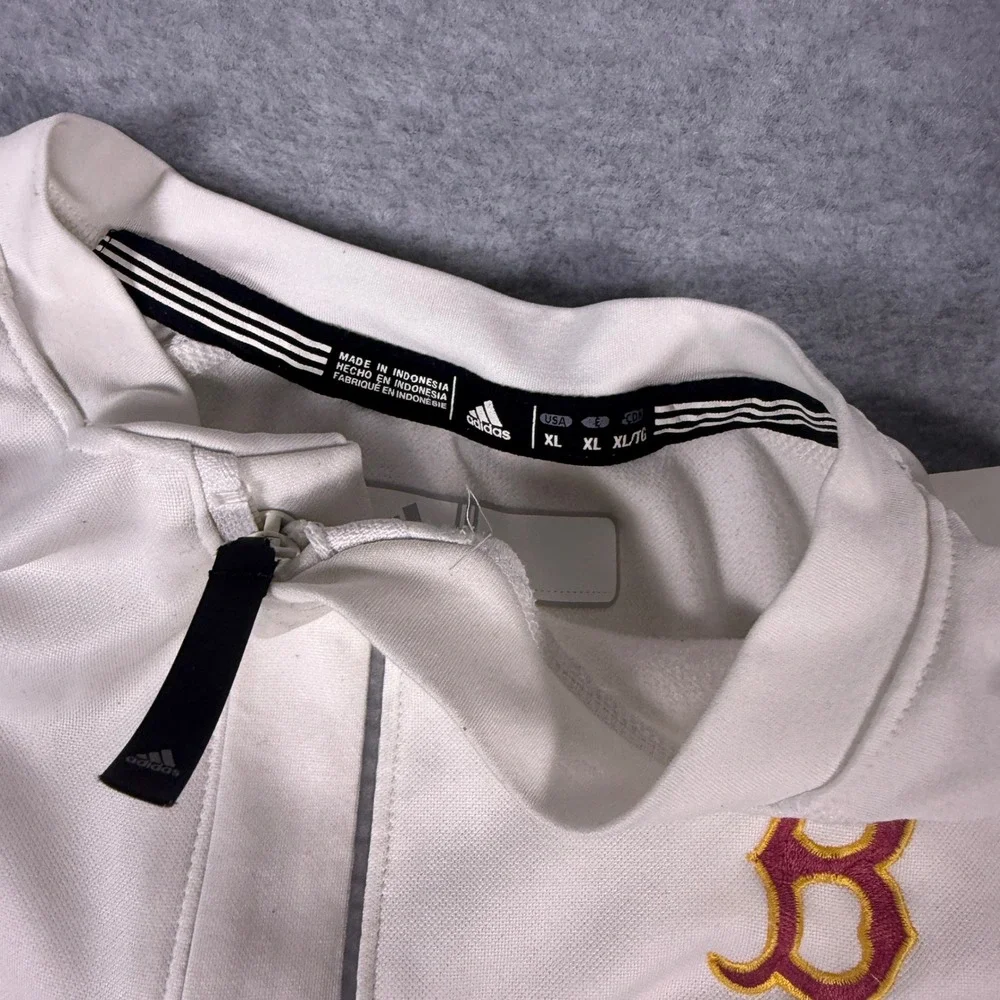Adidas Boston Red Sox Quarter Zip Shirt Mens XL White Climalite Sporty Pullover